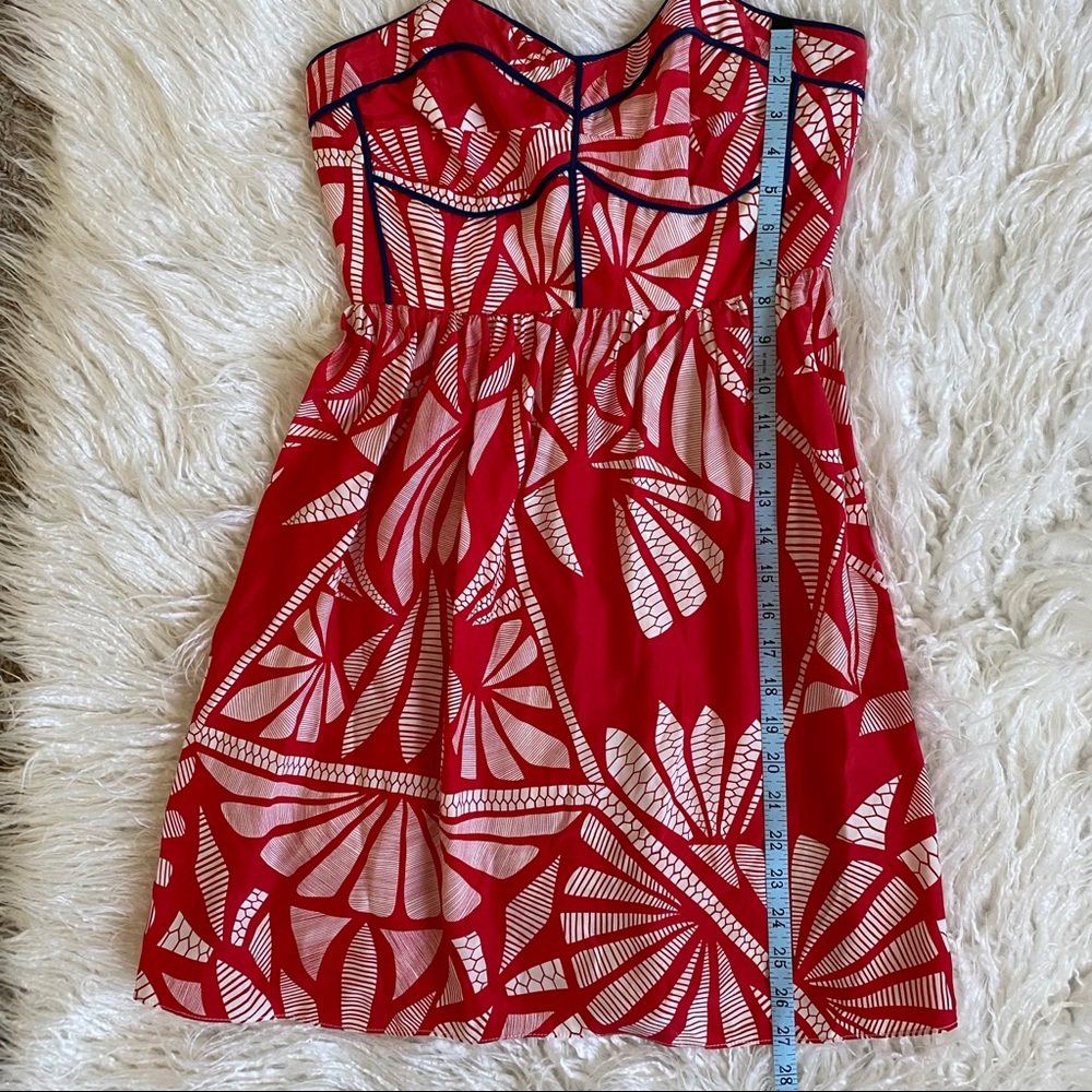 Alice & Trixie Veronique Red Strapless Silk Dress - Picture 13 of 16